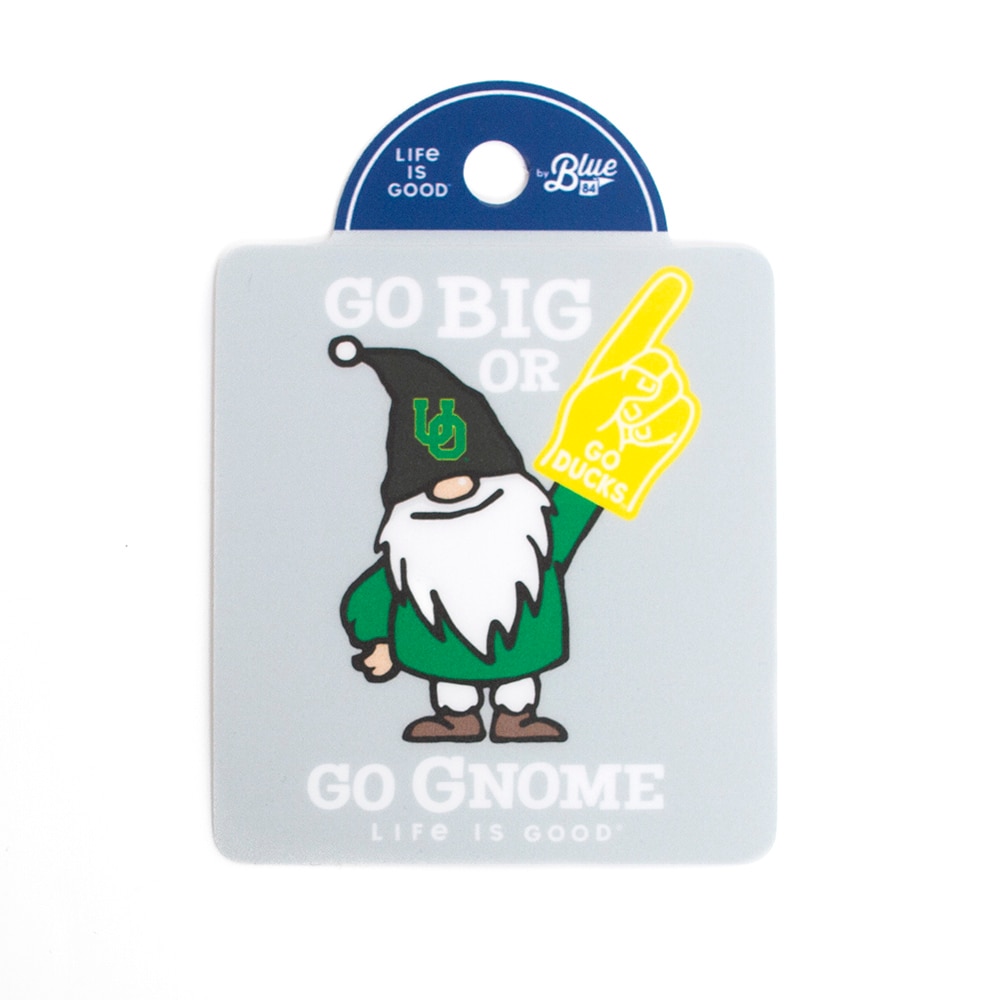 Ducks Spirit, Blue 84, Grey, Stickers, Gifts, 3"x4", Gnome with foam finger design, 754029